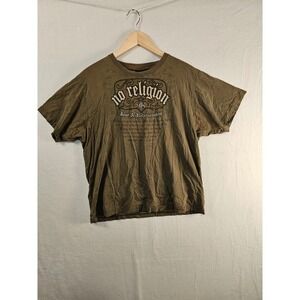 NOTW Not Of This World T Shirt Mens‎ Olive Green Graphic Print Religious #1619